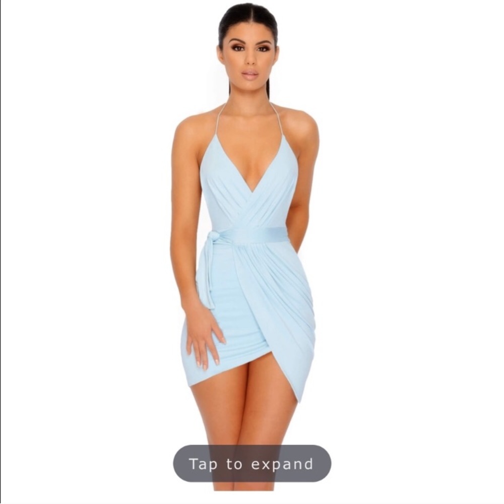 Oh Polly blue crossover dress